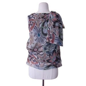 MISSONI Silk Top Blouse Abstract Floral Orange Label Runway NWT Sz 42 US 6